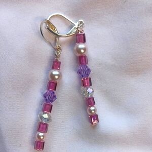 🍒 Dangle Hand Crafted Earrings 925  STERLING SILVER HOOKS 🐥